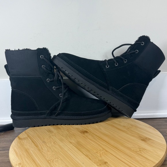 Koolaburra by UGG Advay Boots Women Size 9 Black Tall Winter Suede Faux Fur NICE - Picture 5 of 8